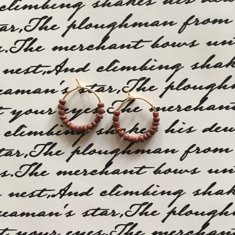 Little Gold & Wine Colored Earrings